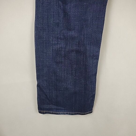 7 For All Mankind Jeans Mens 34x33 Slimmy Blue Denim Slim Straight Dark Wash - Picture 8 of 12